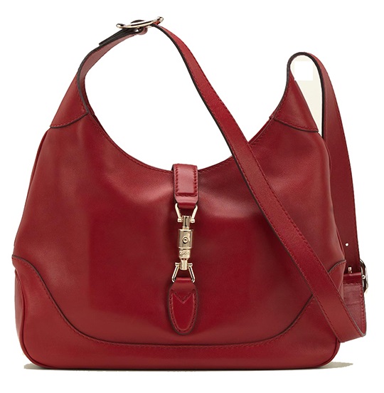 Authentic Gucci Jackie Shoulder Bag 227520 Red Leather